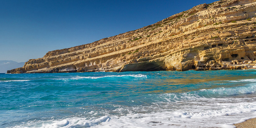 Пляж Матала (Matala beach)