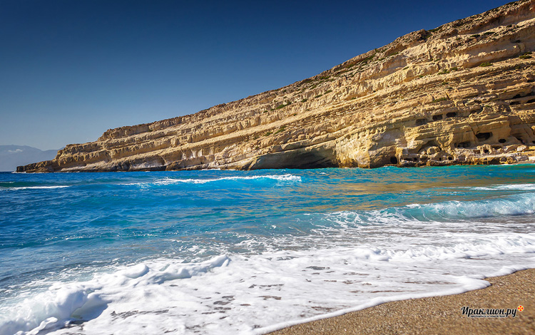 Пляж и пещеры Матала, Крит, Греция